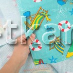 Лоскут Ткань полотенечная (Вафельное полотно) - Пляж (100 см * 150 см)